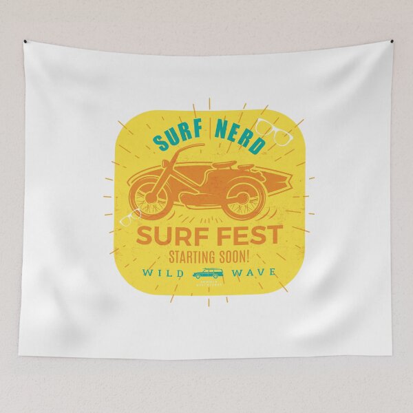Item preview, Surf Nerd, Surf Fest-wild wave, surfboard and motorbike designed and sold by ArtDoor54.