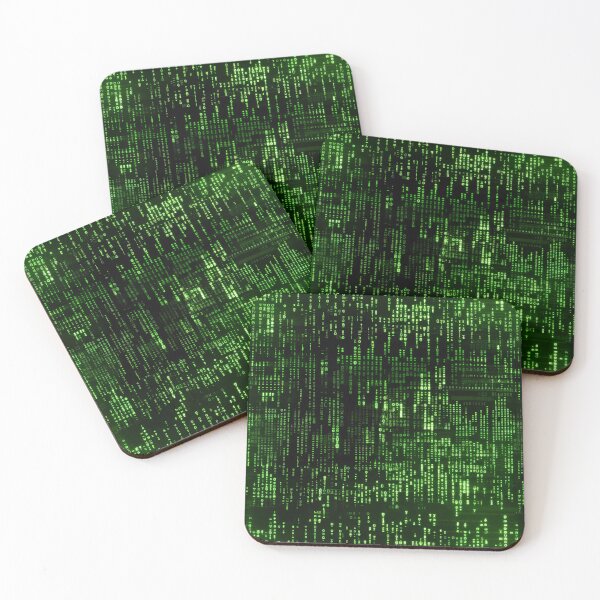 Item preview, Green Matrix Pattern Print Art designed and sold by GiveMeMood.