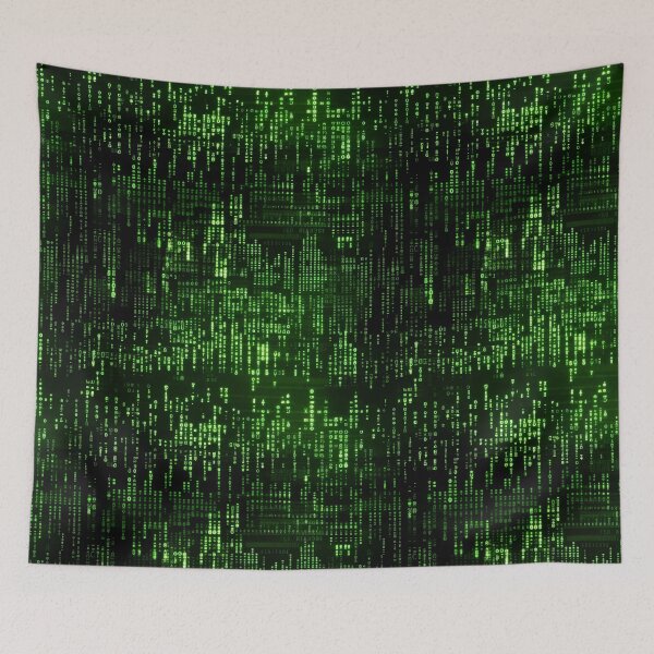 Item preview, Green Matrix Pattern Print Art designed and sold by GiveMeMood.