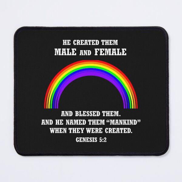 Item preview, God Created Them Male Female Genesis 5:2 Bible Verse designed and sold by jetset201.