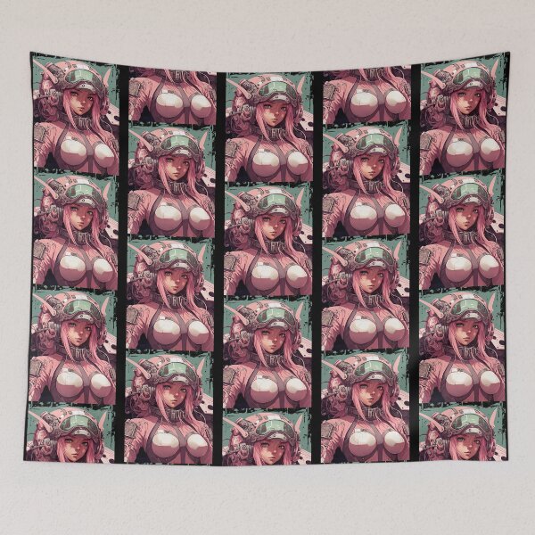 Item preview, Futuristic Mecha Girl Wearing Pink Suit designed and sold by OraPrint.