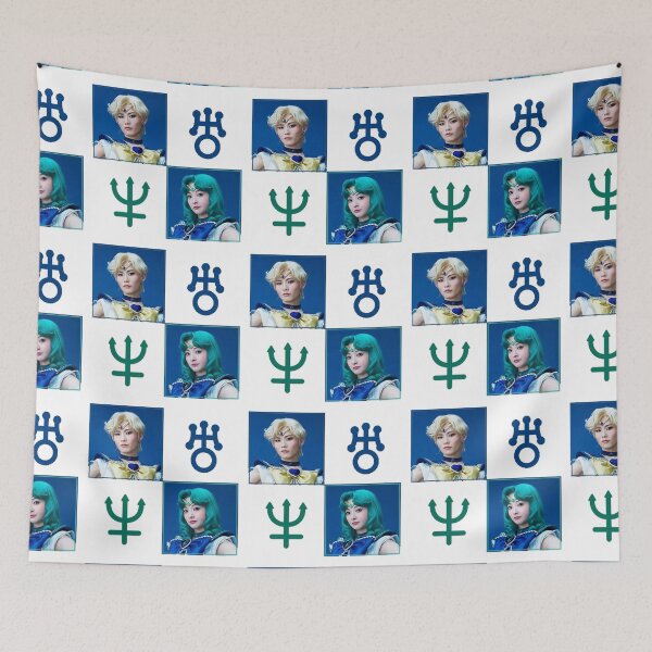 Item preview, Sailor Uranus and Sailor Neptune Checkers designed and sold by nothingtolookat.
