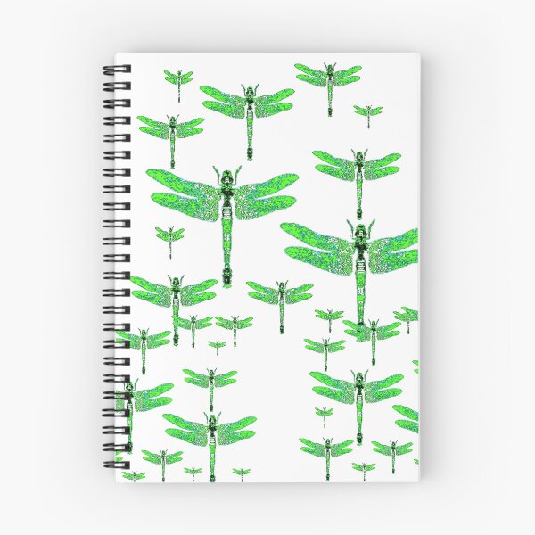 Item preview, EMERALD DRAGONFLIES PATTERN FLIGHT WHITE ART designed and sold by sharlesart.