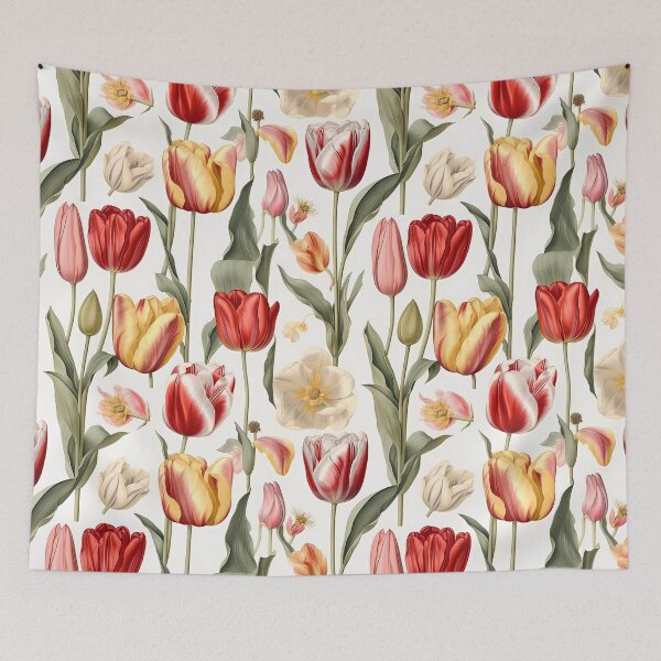 Item preview, Art: Orange Spring Flowers in White and Red designed and sold by GiveMeMood.