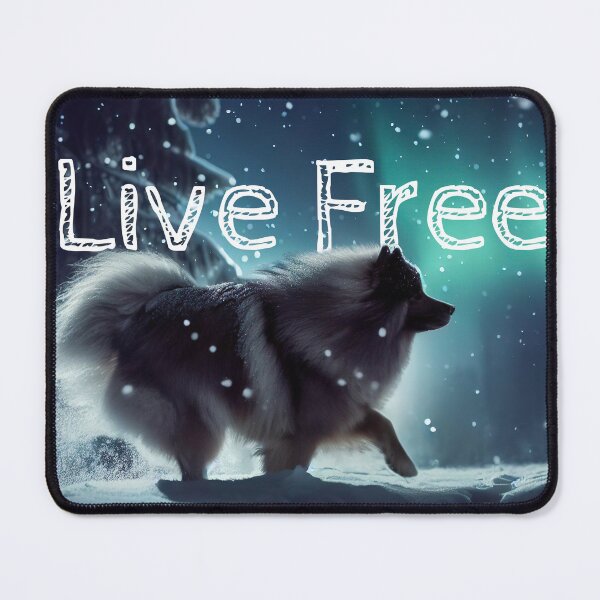 Item preview, Dog Live Free in Snowy Forest with Northern Lights - Motivational Per Lovers Art designed and sold by Woof-n-Wear.