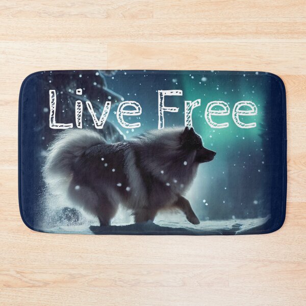 Item preview, Dog Live Free in Snowy Forest with Northern Lights - Motivational Per Lovers Art designed and sold by Woof-n-Wear.
