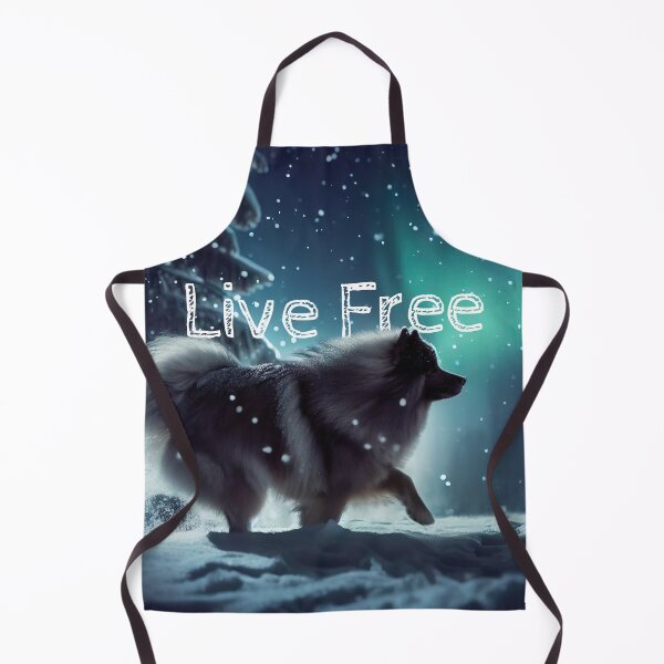 Item preview, Dog Live Free in Snowy Forest with Northern Lights - Motivational Per Lovers Art designed and sold by Woof-n-Wear.