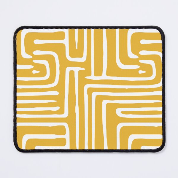 Item preview, Abstract Labyrinth Ochre Yellow designed and sold by DesignHausArt.