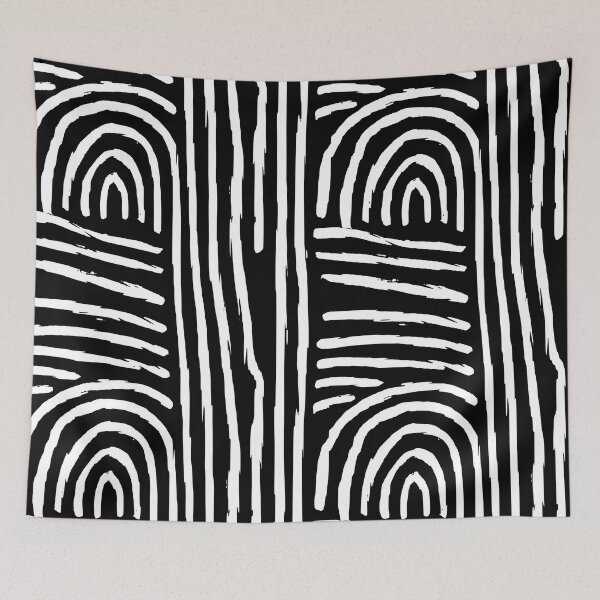 Item preview, Abstract Boho Tribal Arch Labyrinth Black designed and sold by DesignHausArt.