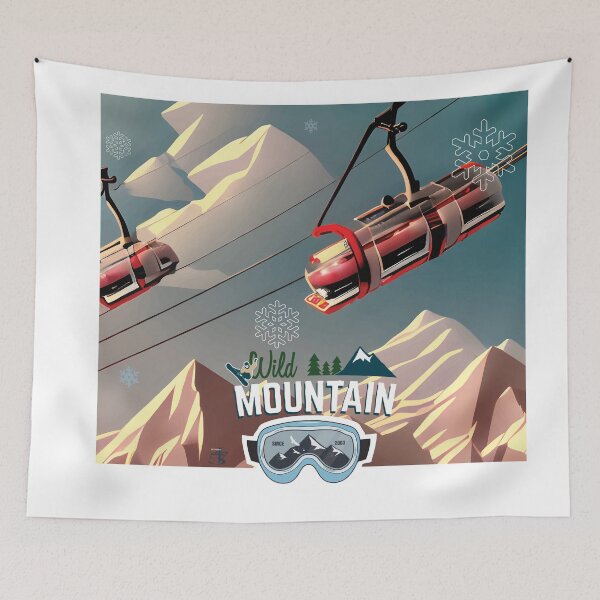 Item preview, Wild Mountain Adventure, ski lift graphic designed and sold by ArtDoor54.