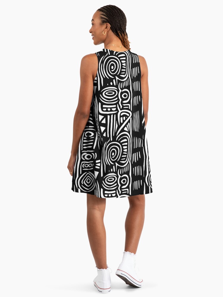 white christmas dresses Women's Tribal | Sleeveless Dress with Crochet Trim |Blueprint main image 1