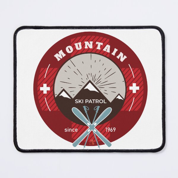 Item preview, Mountain Ski Patrol Badge-red buffalo plaid designed and sold by ArtDoor54.