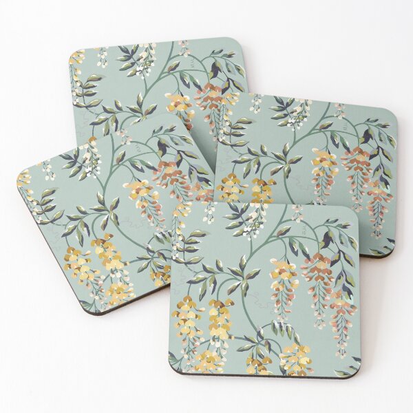 Item preview, Trailing Wisteria Floral - Duck-Egg Blue designed and sold by Sarah Thorpe Designs .