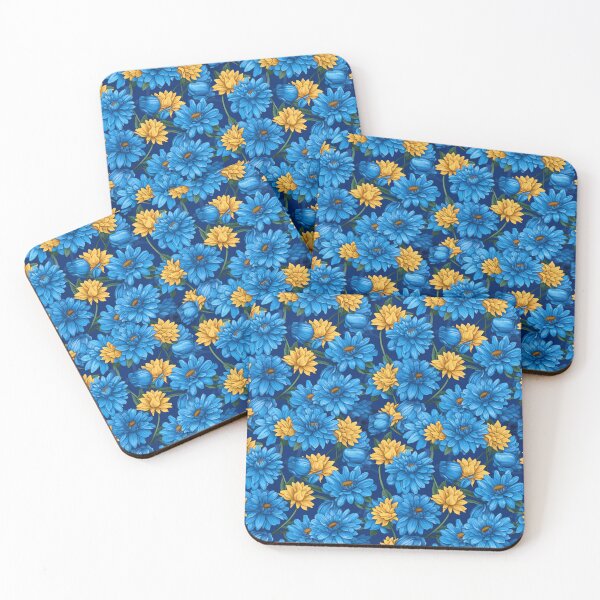 Item preview, Blue floral pattern  designed and sold by florallover444.