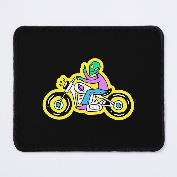 Item preview, Cool alien riding cafe racer motorcycle designed and sold by FunGalaxy.