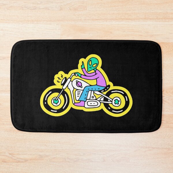 Item preview, Cool alien riding cafe racer motorcycle designed and sold by FunGalaxy.