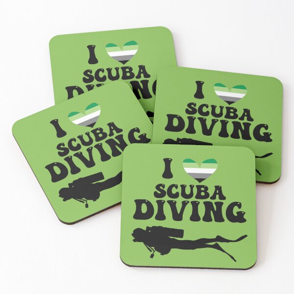 Item preview, I Heart Scuba: Aromantic Pride (Black) designed and sold by Zia Frazier.