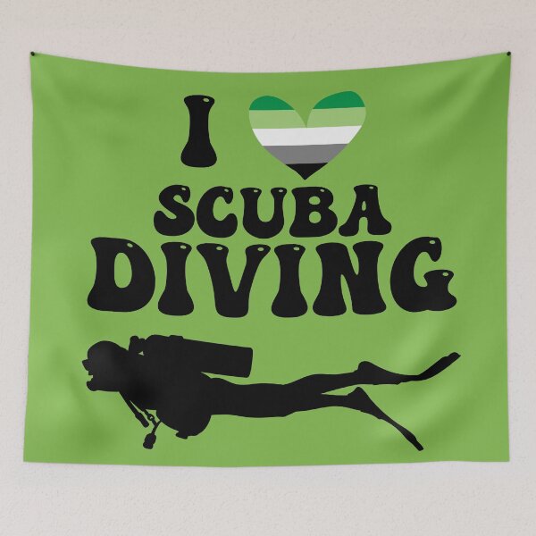 Item preview, I Heart Scuba: Aromantic Pride (Black) designed and sold by Zia Frazier.