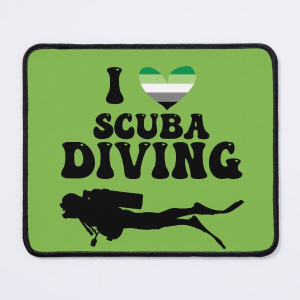 Item preview, I Heart Scuba: Aromantic Pride (Black) designed and sold by Zia Frazier.