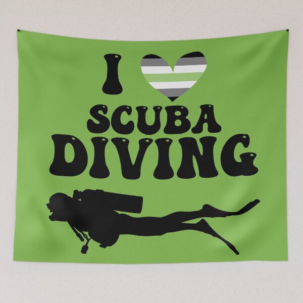 Item preview, I Heart Scuba: Agender Pride (Black) designed and sold by Zia Frazier.