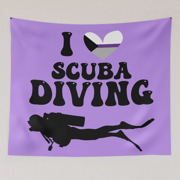 Item preview, I Heart Scuba: Demisexual Pride (Black) designed and sold by Zia Frazier.
