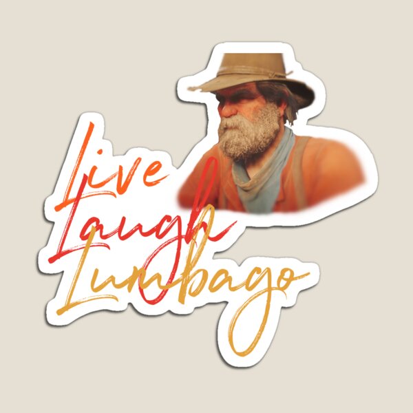 Vista previa del artículo con la obra «Vive, ríe, lumbago», diseñado y vendido por Ilikecereal101.