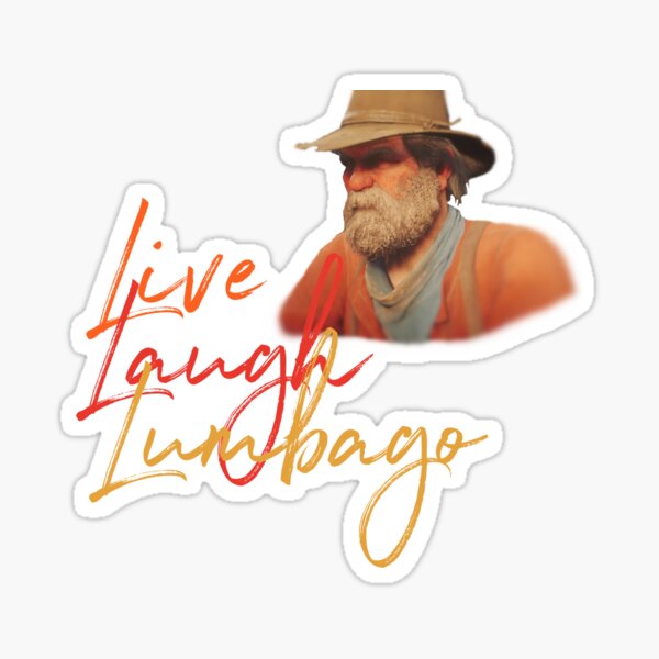 Vista previa del artículo con la obra «Vive, ríe, lumbago», diseñado y vendido por Ilikecereal101.