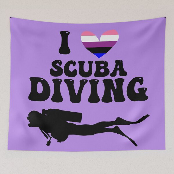 Item preview, I Heart Scuba: Genderfluid Pride (Black) designed and sold by Zia Frazier.