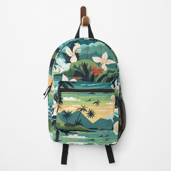 Item preview, Hawaii Travel Poster Inspired Illustration Green Islands designed and sold by EverettAtlas.