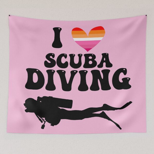 Item preview, I Heart Scuba: Lesbian Pride (Black) designed and sold by Zia Frazier.