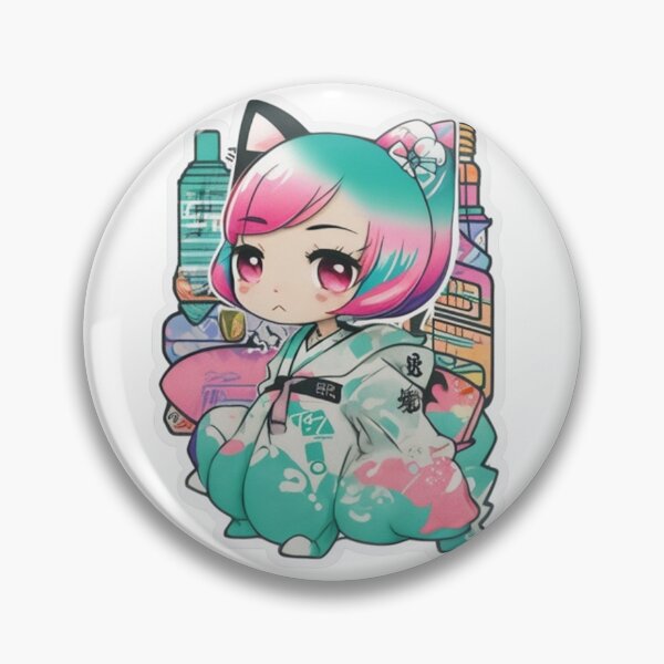 Item preview, Adorable kimono-clad girl radiating stylish charm stickers and more. designed and sold by mefirefire.