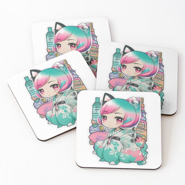 Item preview, Adorable kimono-clad girl radiating stylish charm stickers and more. designed and sold by mefirefire.