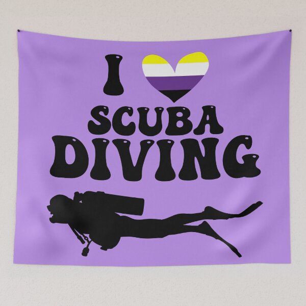 Item preview, I Heart Scuba: Nonbinary Pride (Black) designed and sold by Zia Frazier.