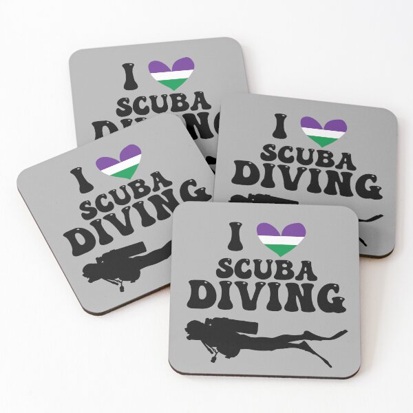Item preview, I Heart Scuba: Genderqueer Pride (Black) designed and sold by Zia Frazier.