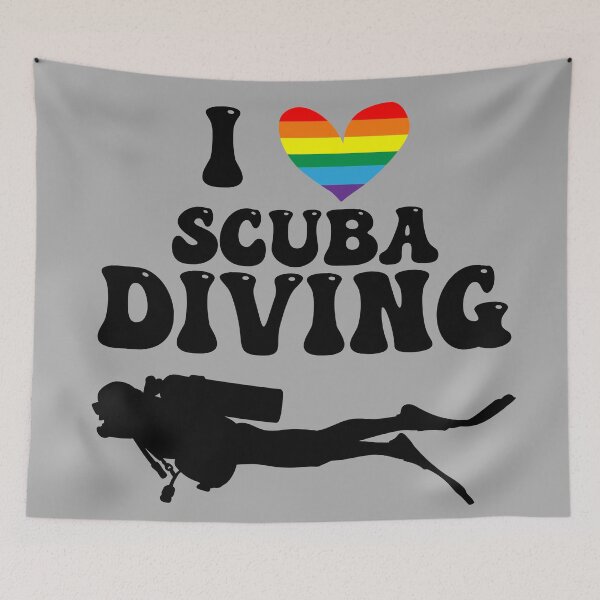 Item preview, I Heart Scuba: Gay Pride (Black) designed and sold by Zia Frazier.