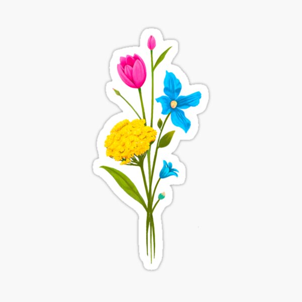 Item preview, subtle pan pride flowers designed and sold by LittleFinds.