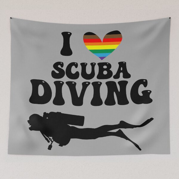 Item preview, I Heart Scuba: QPoC Pride (Black) designed and sold by Zia Frazier.
