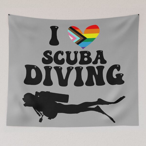 Item preview, I Heart Scuba: Queer Pride (Black) designed and sold by Zia Frazier.