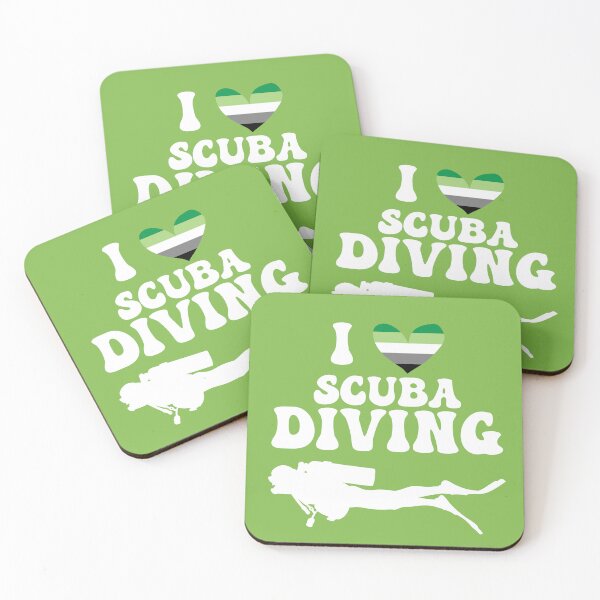 Item preview, I Heart Scuba: Aromantic Pride (White) designed and sold by Zia Frazier.