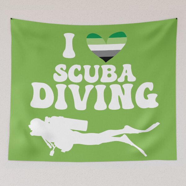 Item preview, I Heart Scuba: Aromantic Pride (White) designed and sold by Zia Frazier.