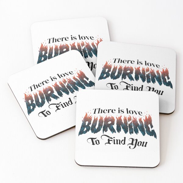 Item preview, There is Love Burning to Find You Hay Amor Ardiendo Phrase Metalcore Killswitch Engage My Curse Typography Fire - 1 Blue designed and sold by N3F1.