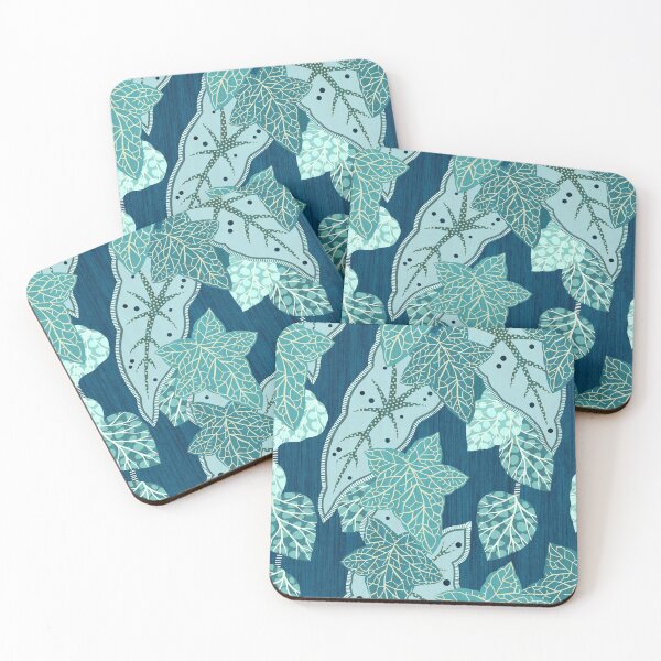 Item preview, Tropical Leaves - Denim Blue & Green  designed and sold by Sarah Thorpe Designs .
