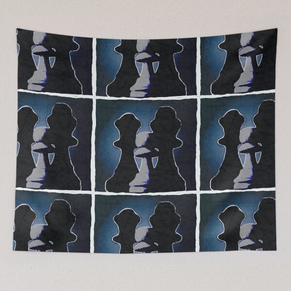 Artikelvorschau, Schachfiguren im Batik-Stil, Blau entworfen und verkauft von AuroraXGreen.