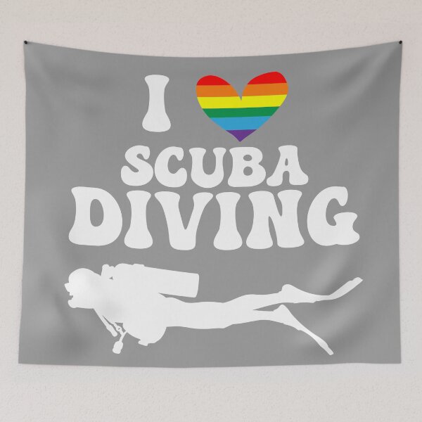 Item preview, I Heart Scuba: Gay Pride (White) designed and sold by Zia Frazier.