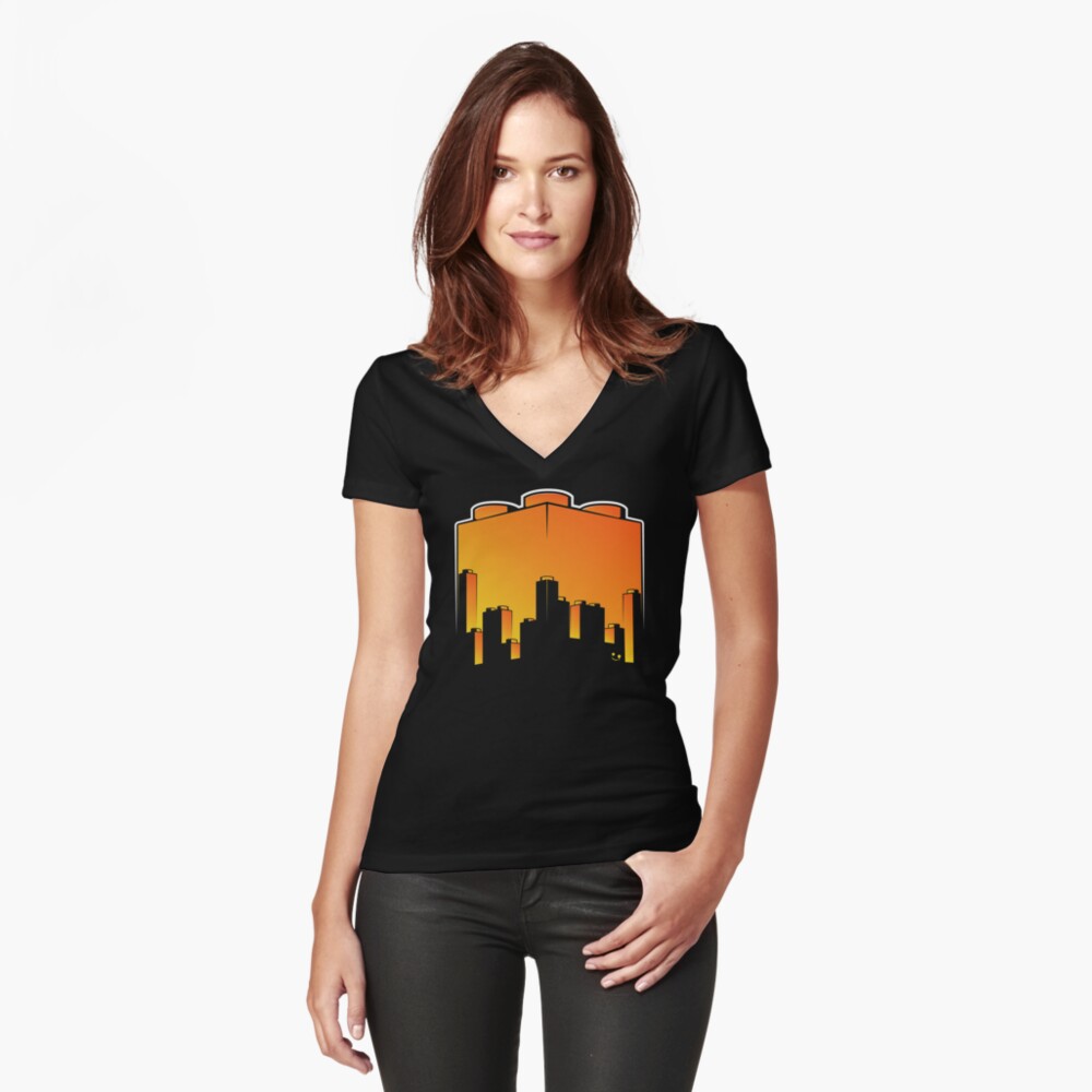 Item preview, Fitted V-Neck T-Shirt designed and sold by futuristicvlad.