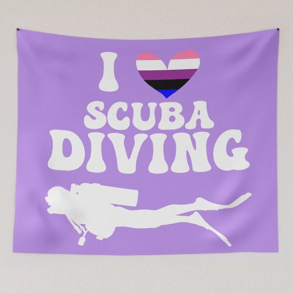 Item preview, I Heart Scuba: Genderfluid Pride (White) designed and sold by Zia Frazier.