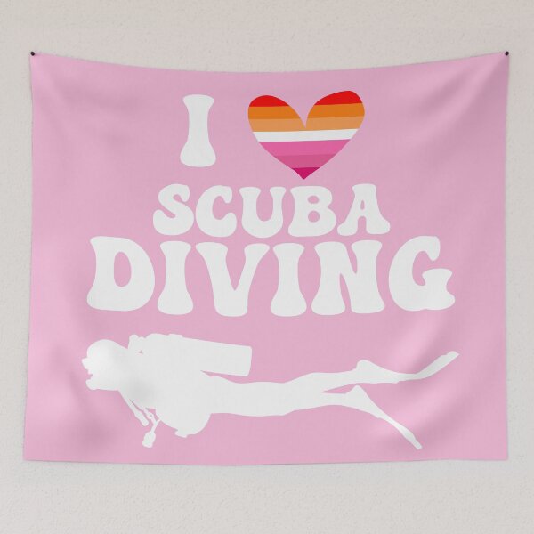 Item preview, I Heart Scuba: Lesbian Pride (White) designed and sold by Zia Frazier.
