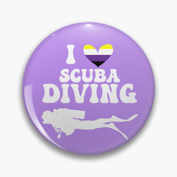 Item preview, I Heart Scuba: Nonbinary Pride (White) designed and sold by Zia Frazier.
