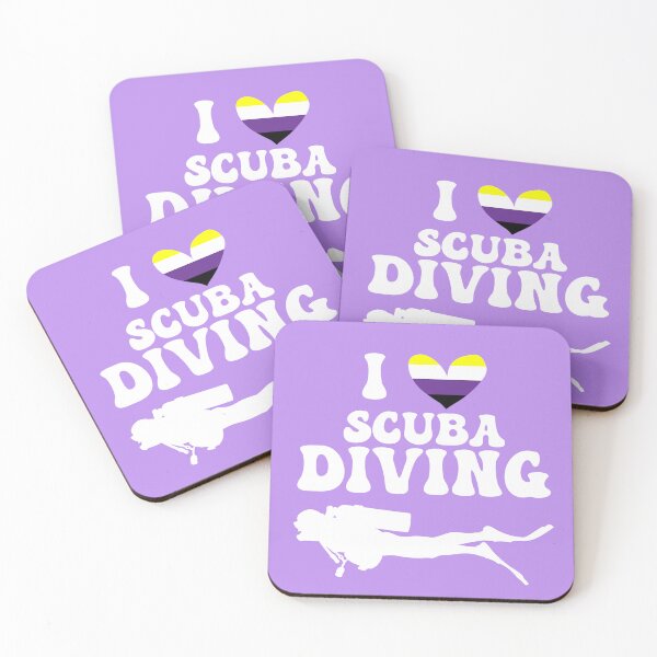 Item preview, I Heart Scuba: Nonbinary Pride (White) designed and sold by Zia Frazier.