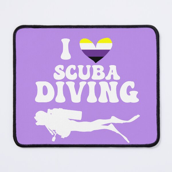 Item preview, I Heart Scuba: Nonbinary Pride (White) designed and sold by Zia Frazier.